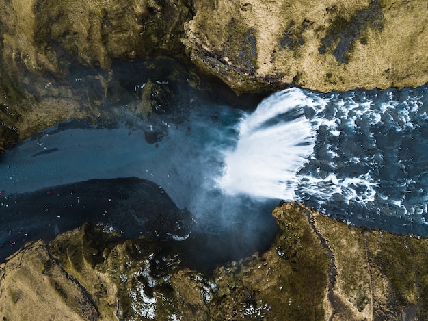 Aerial Shot of Haifoss Waterfall in Iceland – Free Stock Photo for Download