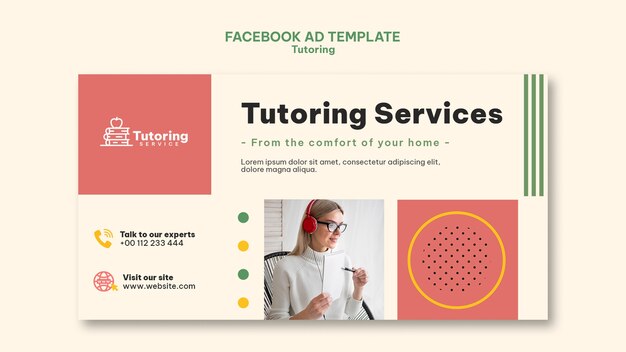 Tutoring Service Facebook Template – Download Free Stock Photo