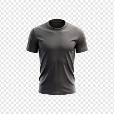 3D Black T-Shirt Mockup on White Transparent Background – Free Download