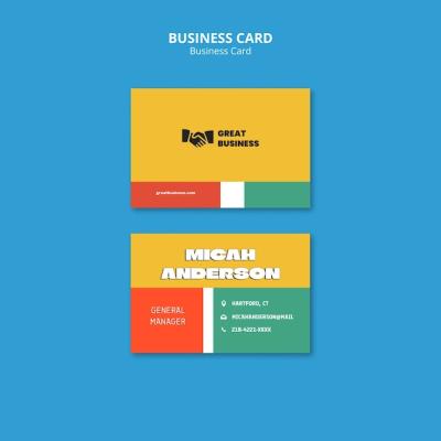 Colorful Design Business Card Template – Free to Download