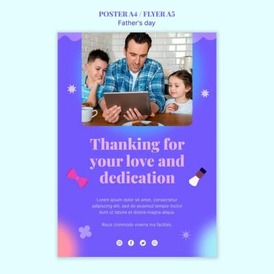 Father’s Day Celebration Poster Template – Free Download