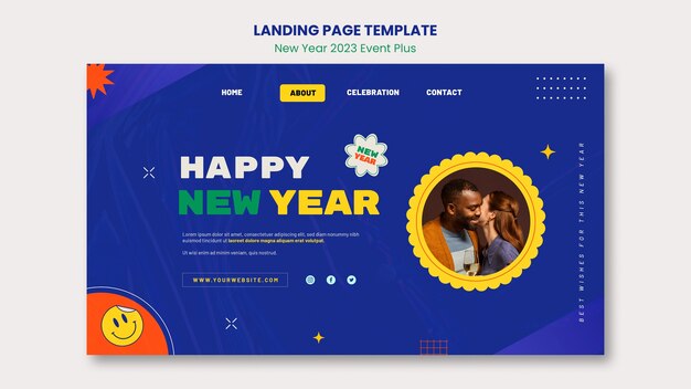 New Year Celebration Landing Page Template – Free Download