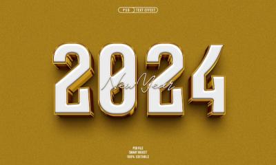 3D Editable Text Effect for New Year 2024 – Free Download