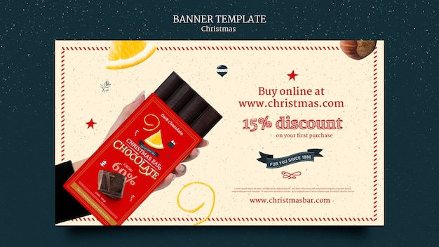 Christmas Chocolate Banner Template – Free to Download