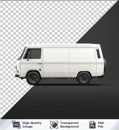 White Delivery Van Mockup Against Dark Sky – Free Download