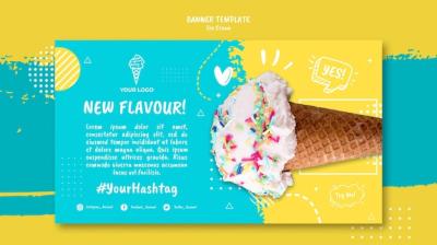 Ice Cream Theme Banner PSD Template – Free Download