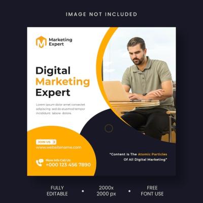 Instagram Post and Social Media Banner Template for Digital Marketing Agency – Free Download