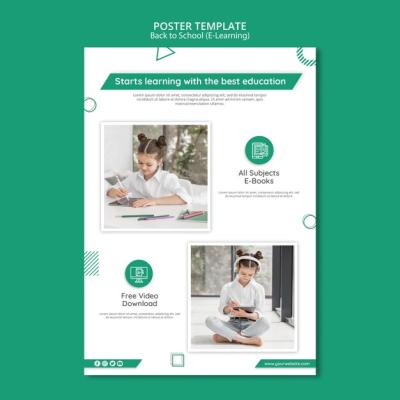 Creative E-Learning Poster Template – Free Download