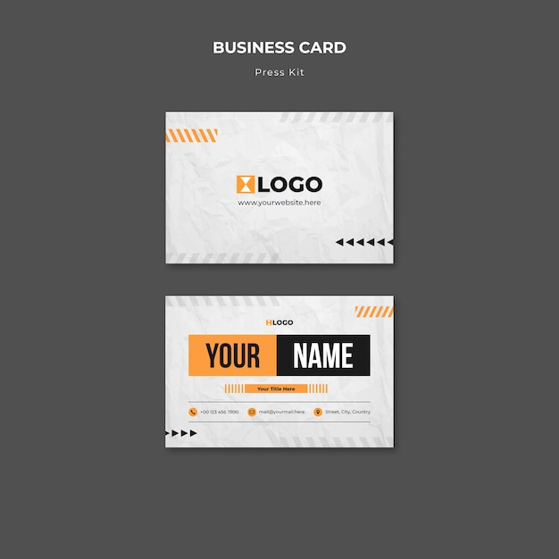 Business Card Template for Press Kits – Free Download