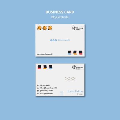 Horizontal Business Card Template for Fashion Blogs – Free Download