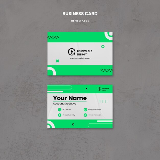 Flat Design Renewable Energy Business Card – Free Download