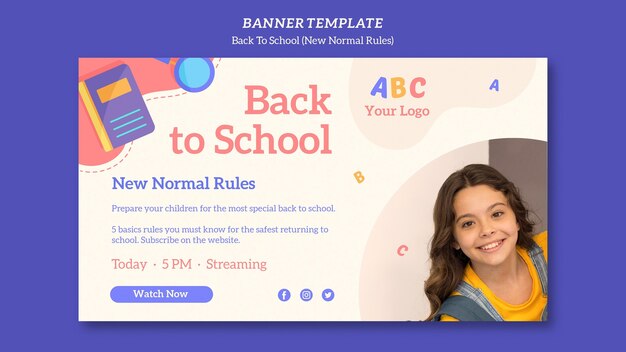 Back to School Banner Template – Free Download, Free Stock Photo