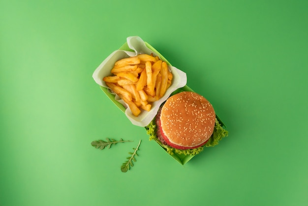 Delicious Burger and Fries – Free Stock Photo for Download