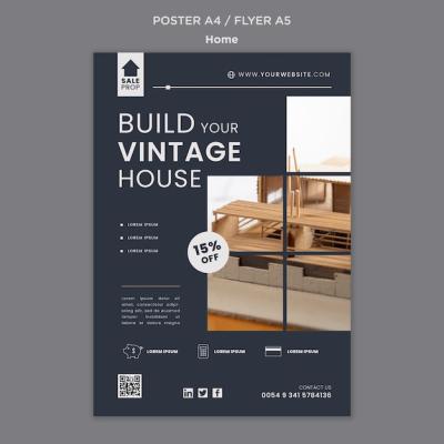 Vertical Poster Template for Your Ideal Home – Free Download