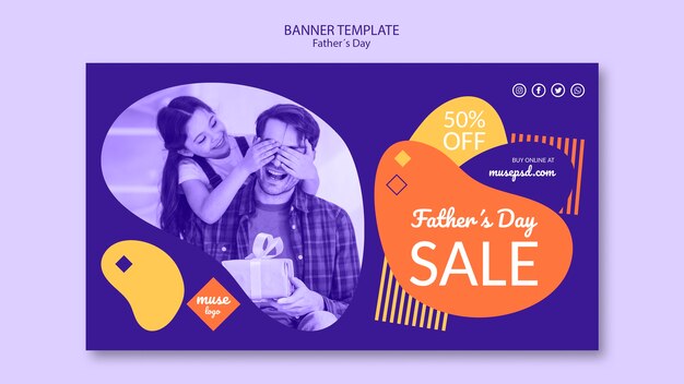 Fathers Day Promotional Sale Banner Template – Free to Download