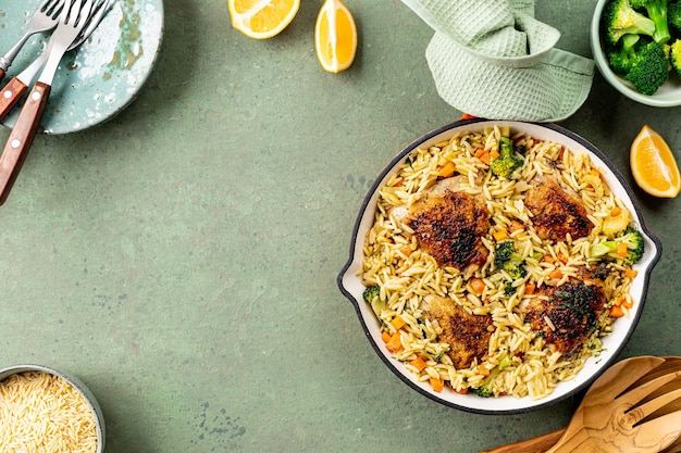 One Pot Mediterranean-Style Chicken Orzo Pasta – Free Stock Photo, Download for Free