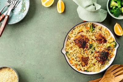 One Pot Mediterranean-Style Chicken Orzo Pasta – Free Stock Photo, Download for Free