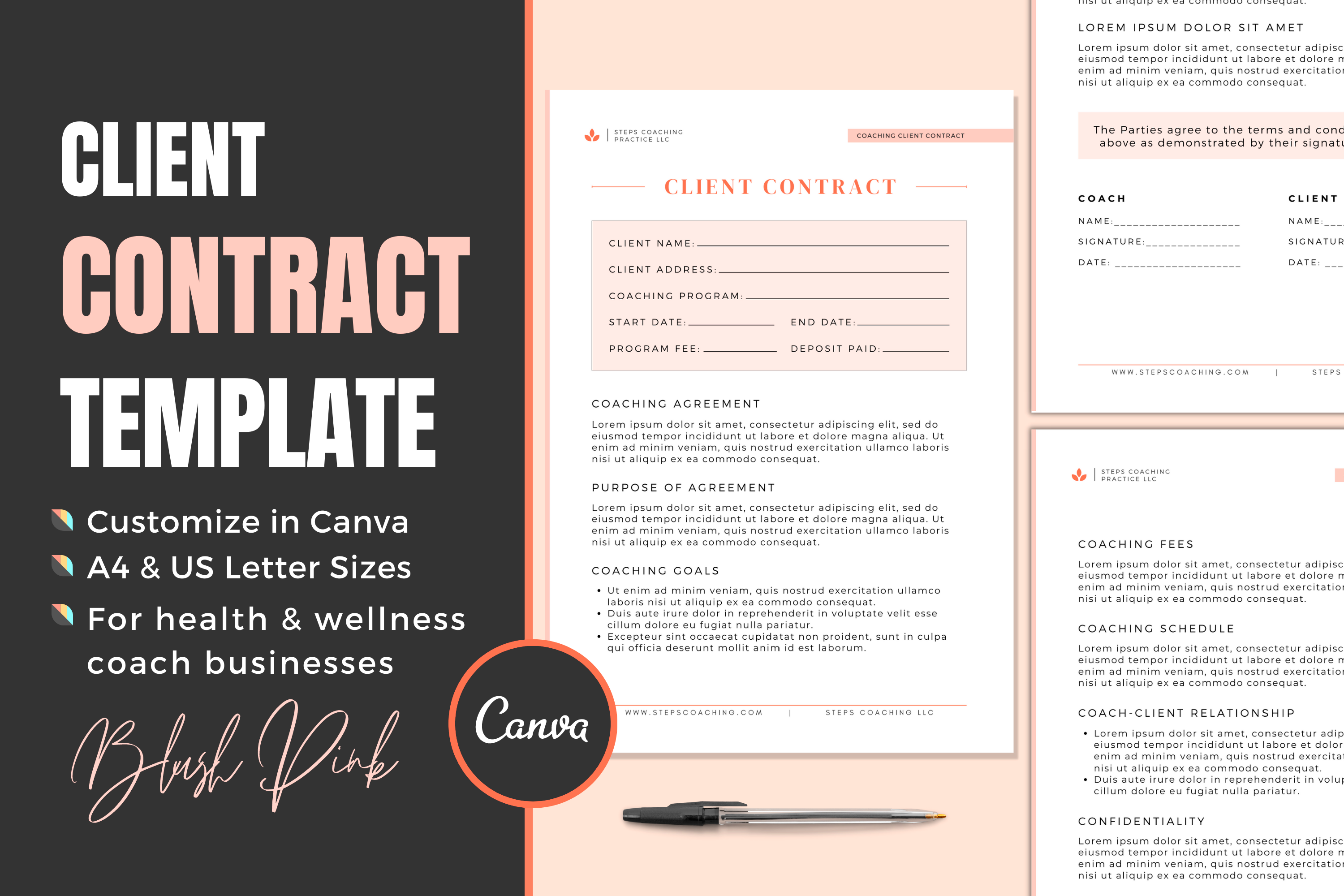 Client Contract Template for Canva Brochure Templates Creative Market