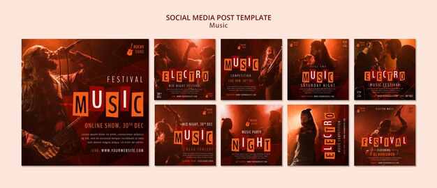 Gradient Music Template Design – Free Download