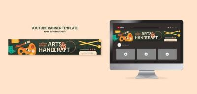 YouTube Banner Template for Arts and Crafts Classes – Free Download