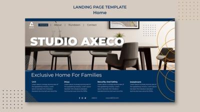 Flat Design Home Template – Free Download, Download Free Stock Photo