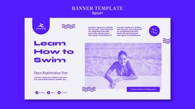 Swimming Class Banner Template – Free Download