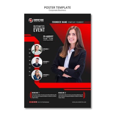 Abstract Business Poster Template – Free Download