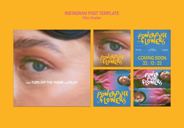 Creative Film Instagram Posts Template – Download Free Stock Photo