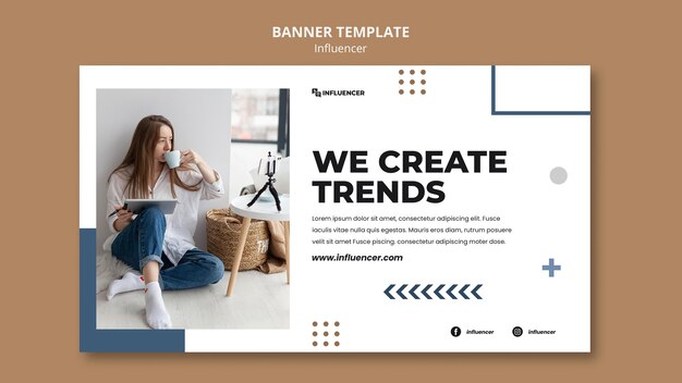 Customizable Influencer Banner Template – Free Download