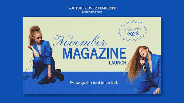 Editorial Magazine Launch YouTube Cover Template – Free Download