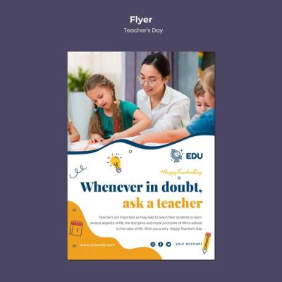 Teacher’s Day Vertical Flyer Template – Free Download