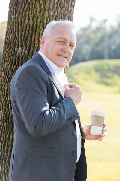 Tranquil Senior Man Posing with a Coffee – Free Stock Photo for Download