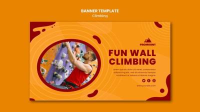 Rock Climbing Banner Template – Download Free Stock Photo