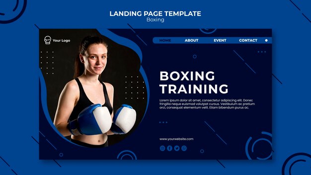 Boxing and Workout Fit Landing Page – Free Stock Photo for Download