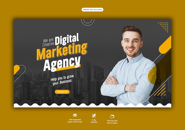 Digital Marketing Agency and Corporate Web Banner Template – Free Download