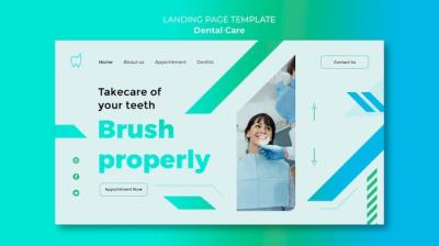 Flat Design Dental Care Template – Free Download