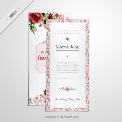 Floral Long Flyer Invitation for Wedding – Free to Download