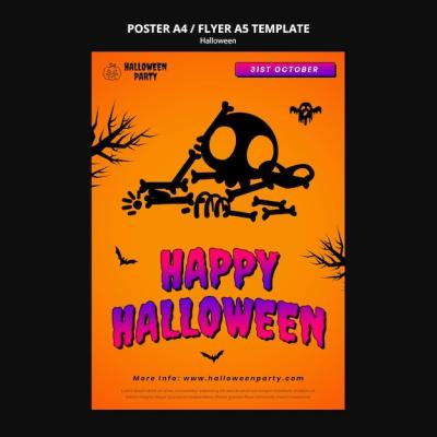 Halloween Celebration Poster Template – Download Free Stock Photo