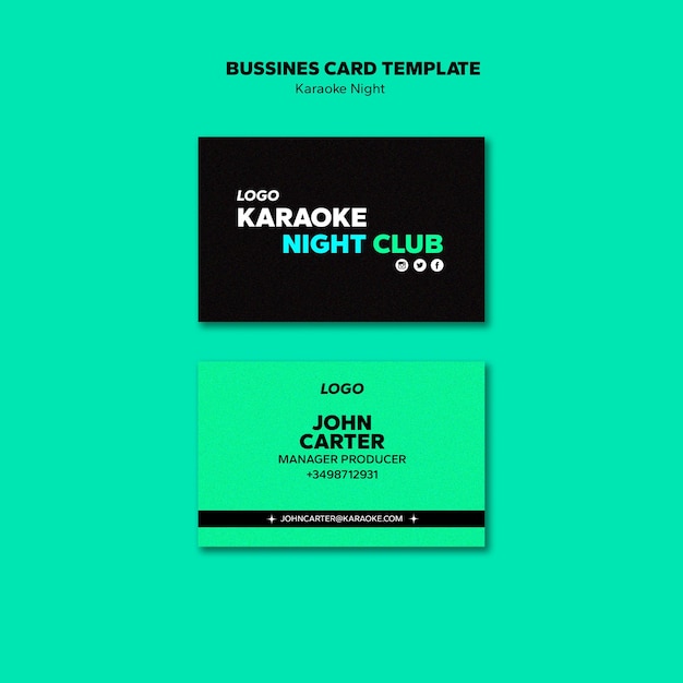 Karaoke Night Party Horizontal Business Card Template – Free Download