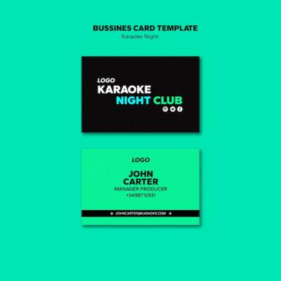 Karaoke Night Party Horizontal Business Card Template – Free Download