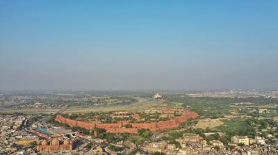 Aerial View of Agra City Featuring the Taj Mahal – Free Stock Photo, Download Free