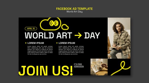 Social Media Promo Template for World Art Day Celebration – Download Free Stock Photo