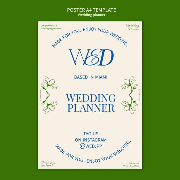 Hand Drawn Wedding Planner Poster Template – Free Download