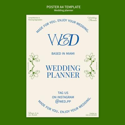 Hand Drawn Wedding Planner Poster Template – Free Download