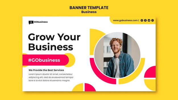 Business Banner Template for Growth – Free Download