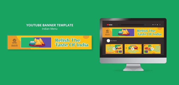 Indian Menu Template in Flat Design – Free Download