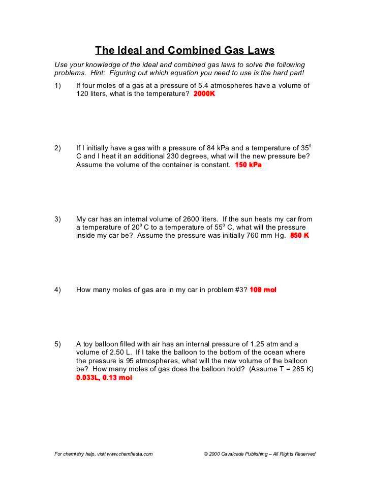 10 Charles Law Worksheet 1 Answer Key Worksheets Decoomo