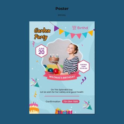 Kid Birthday Party Poster Template – Free Download