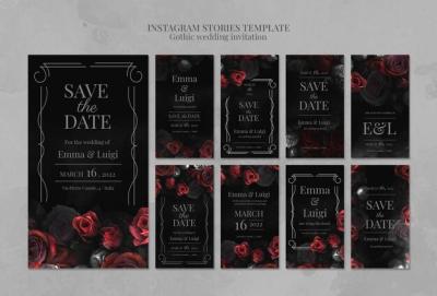 Gothic Wedding Invitation Instagram Stories – Free Download