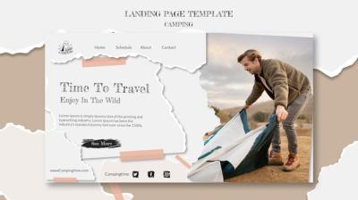 Camping Landing Page Template Design – Free Stock Photos for Download